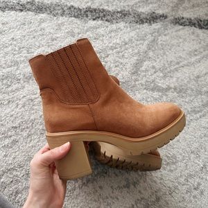 SOLD Camel Lug Sole Heeled Booties
